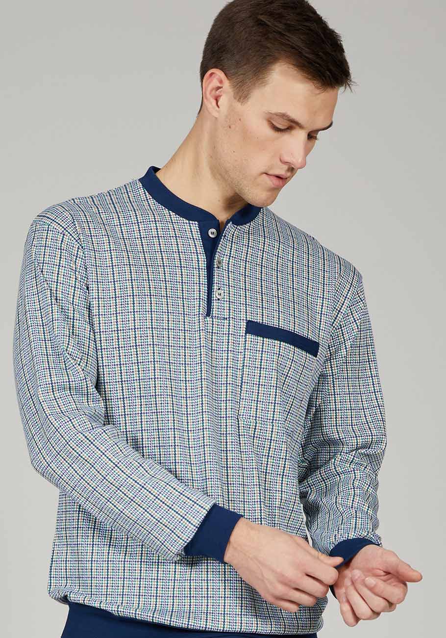 BipBip Men's pyjama full open with pockets on the top